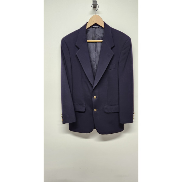 Vintage Burberrys Men's Pure Wool Navy Sportcoat Blazer 38/40(Check Measurement) - Picture 1 of 16